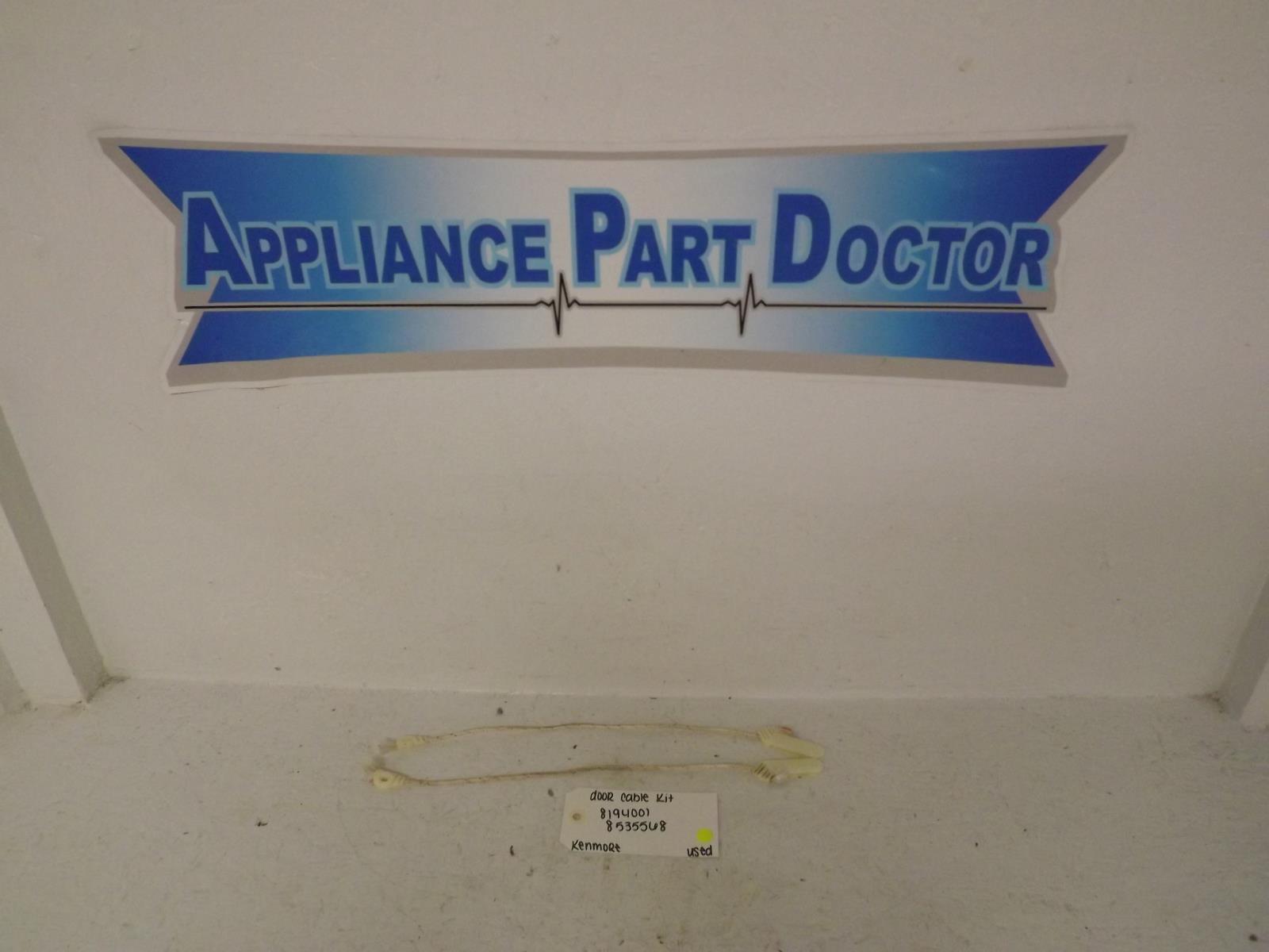 Kenmore Dishwasher 8194001 8535568 Door Cable Kit Used Kenmore Dishwasher 8194001 8535568 Door Cable Kit Used